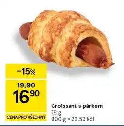 Tesco Croissant s párkem nabídka