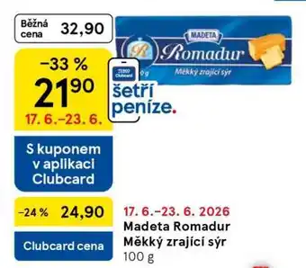 Tesco Madeta Romadur Měkký zrající sýr nabídka