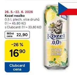 Tesco Kozel nealko nabídka