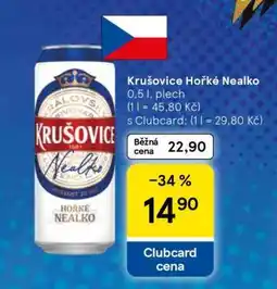Tesco Krušovice Hořké nealko nabídka