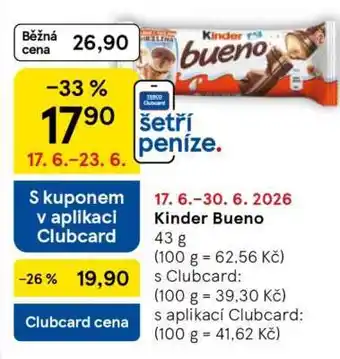 Tesco KINDER BUENO nabídka