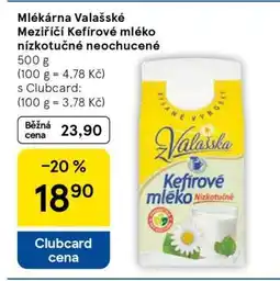 Tesco Mlékárna Valašské Meziříčí Kefírové mléko nízkotučné neochucené nabídka