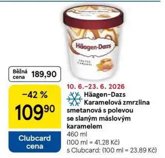 Tesco Häagen-Dazs Karamelová zmrzlina smetanová s polevou se slaným máslovým karamelem nabídka