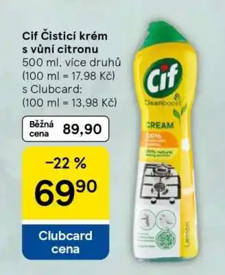 Tesco Cif Čisticí krém s vůní citronu nabídka