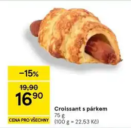 Tesco Croissant s párkem nabídka