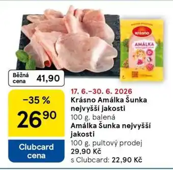 Tesco KRÁSNO AMÁLKA, ŠUNKA NEJVYŠŠÍ JAKOSTI nabídka