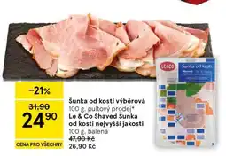 Tesco Le & Co Shaved šunka od kosti nejvyšší jakosti nabídka
