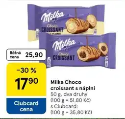 Tesco Milka Choco croissant s náplní nabídka