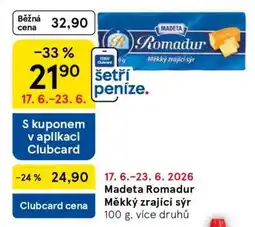 Tesco Madeta Romadur Měkký zrající sýr nabídka