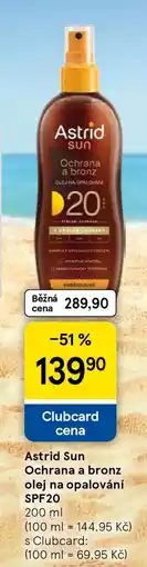 Tesco Astrid Sun Ochrana a bronz olej na opalování SPF20 nabídka