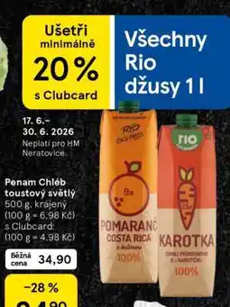 Tesco Penam Chléb toustový světlý nabídka