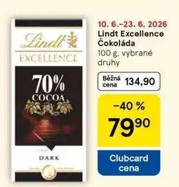 Tesco Lindt Excellence Čokoláda nabídka