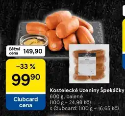 Tesco KOSTELECKÉ UZENINY ŠPEKÁČKY nabídka
