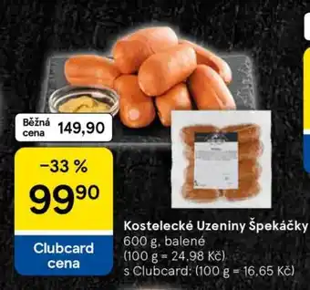 Tesco KOSTELECKÉ UZENINY ŠPEKÁČKY nabídka