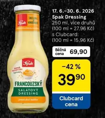 Tesco Spak Dressing nabídka