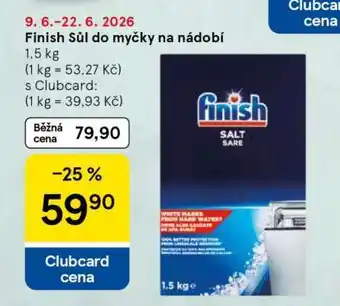 Tesco Finish Sůl do myčky na nádobí nabídka