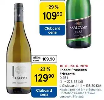 Tesco I HEART PROSECCO FRIZZANTE nabídka