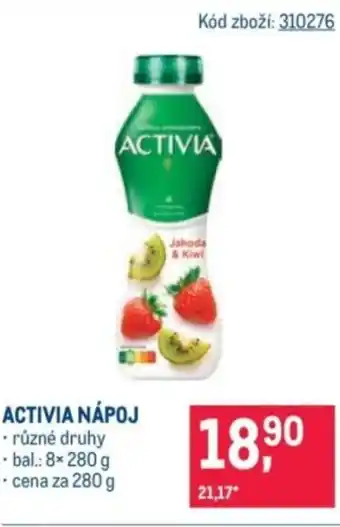 Makro Activia nápoj nabídka