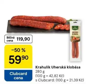 Tesco Krahulík Uherská klobása nabídka