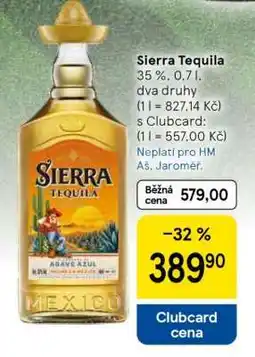Tesco Sierra Tequila nabídka