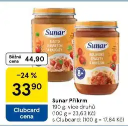 Tesco Sunar Příkrm nabídka