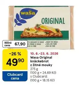 Tesco Wasa Original knäckebrot z žitné mouky nabídka