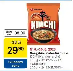 Tesco Nongshim instantní nudle nabídka