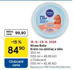 Tesco Nivea Baby Krém na obličej a tělo nabídka
