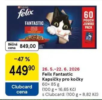 Tesco Felix Fantastic Kapsičky pro kočky nabídka