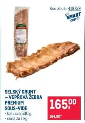 Makro SELSKÝ GRUNT VEPŘOVÁ ŽEBRA PREMIUM SOUS-VIDE nabídka