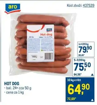 Makro Hot Dog nabídka