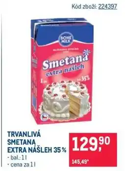 Makro Trvanlivá smetana extra nášleh 35 % nabídka
