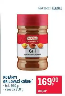 Makro KOTÁNYI GRILOVACÍ KOŘENÍ nabídka