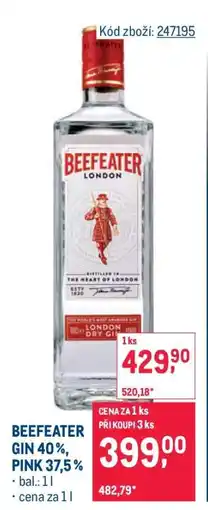 Makro BEEFEATER GIN 40 %, PINK 37,5 % nabídka