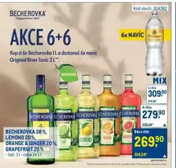 Makro BECHEROVKA 38 %, LEMOND 20 %, ORANGE & GINGER 20 %, GRAPEFRUIT 20 % nabídka