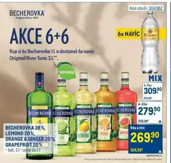 Makro BECHEROVKA 38 %, LEMOND 20 %, ORANGE & GINGER 20 %, GRAPEFRUIT 20 % nabídka