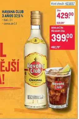 Makro Havana Club 3 Años 37,5 % nabídka