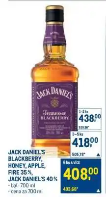Makro JACK DANIEL'S BLACKBERRY, HONEY, APPLE, FIRE 35 %, JACK DANIEL'S 40 % nabídka