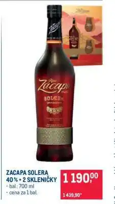 Makro ZACAPA SOLERA 40 % + 2 SKLENIČKY nabídka