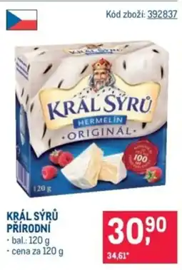 Makro Král sýrů přírodní nabídka