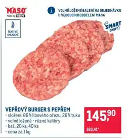 Makro VEPŘOVÝ BURGER S PEPŘEM nabídka