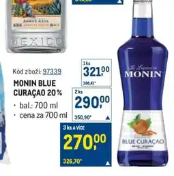 Makro MONIN BLUE CURAÇAO 20 % nabídka