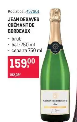 Makro JEAN DEGAVES CRÉMANT DE BORDEAUX nabídka