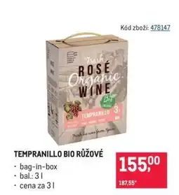 Makro TEMPRANILLO BIO RŮŽOVÉ nabídka