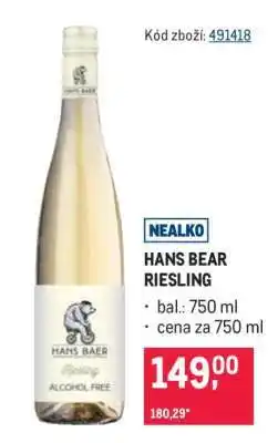 Makro HANS BEAR RIESLING nabídka