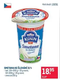 Makro Smetana ke šlehání 31 % nabídka