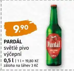 Terno PARDÁL světlé pivo výčepní nabídka