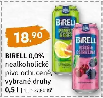 Terno BIRELL 0,0% nealkoholické pivo ochucené, vybrané druhy nabídka