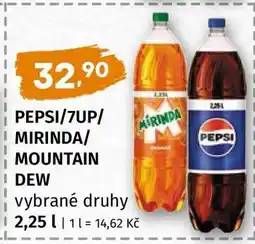 Terno PEPSI/7UP/MIRINDA/MOUNTAIN DEW vybrané druhy nabídka