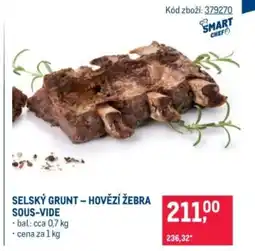 Makro Selský grunt - hovězí žebra sous-vide nabídka